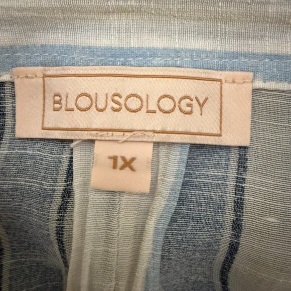 Blue Grey and Cream Blousology Cotton Blouse - Picture 3 of 3